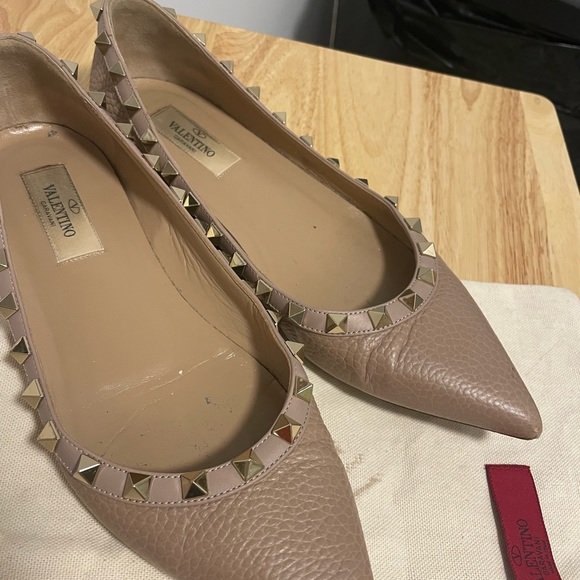 Valentino Rockstud Flats in Nude - Picture 3 of 8